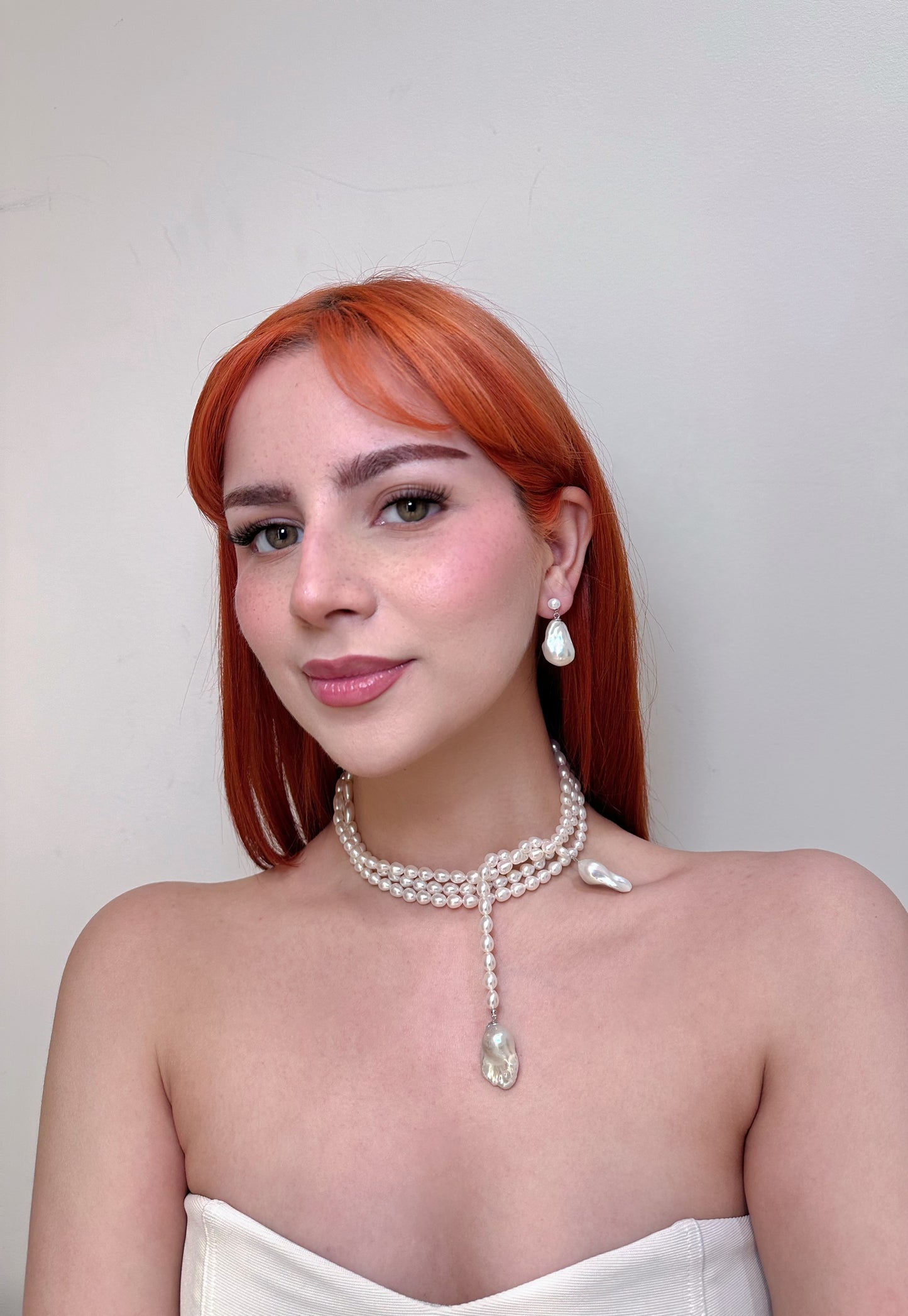Radiant Baroque Pearl Drop Earrings in Sterling Silver