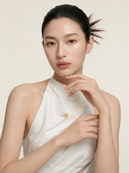 2025SS Fine Collection Pearl Pair Akoya & South Sea Pearl Duo on Premium Thick 18K Gold Chain