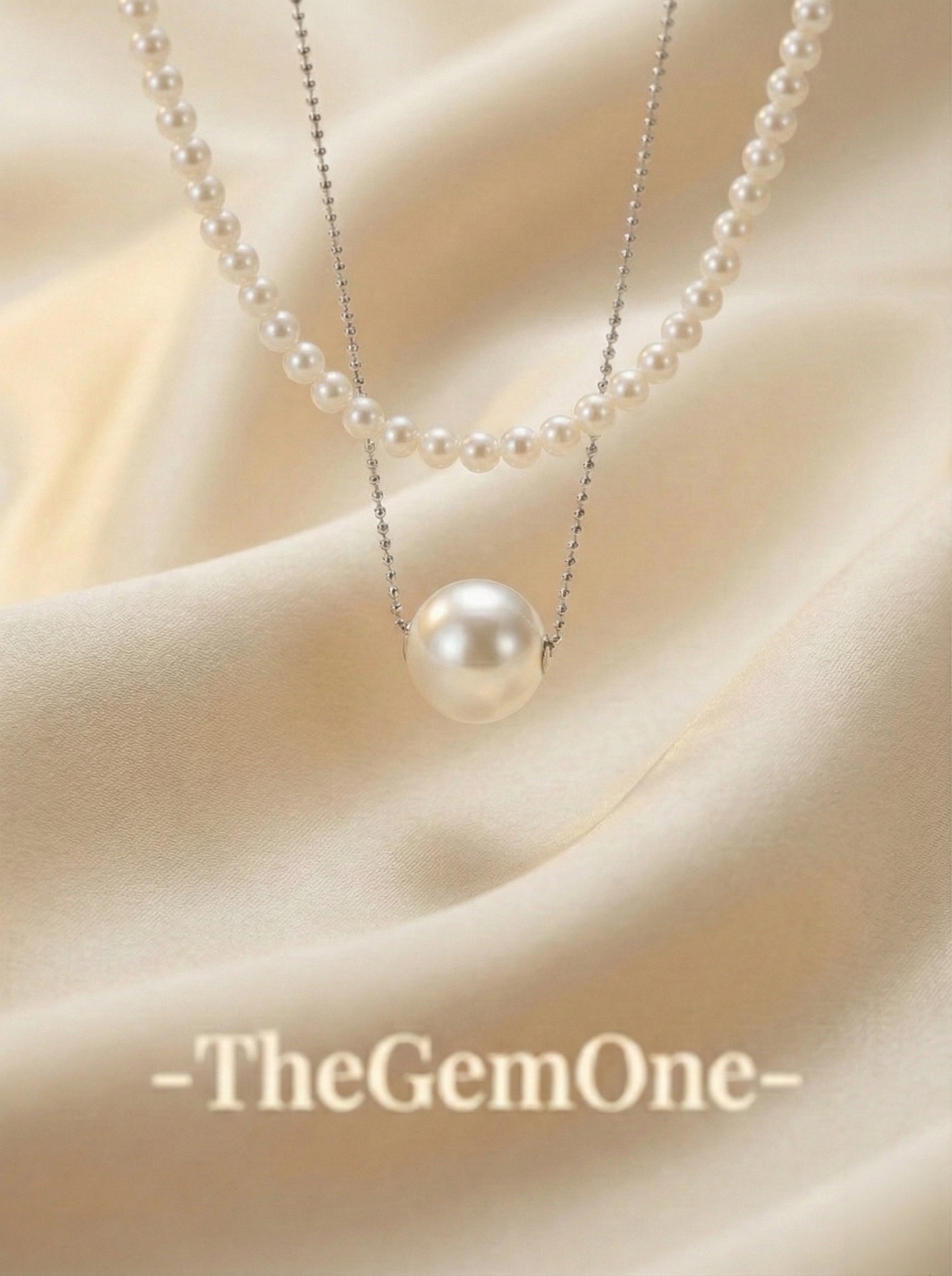 Elegant Layered Pearl Necklace Set with Freshwater Pearl Strand and Large Pearl Pendant