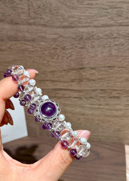Amethyst Fantasy Double-Loop Wrap Bracelet