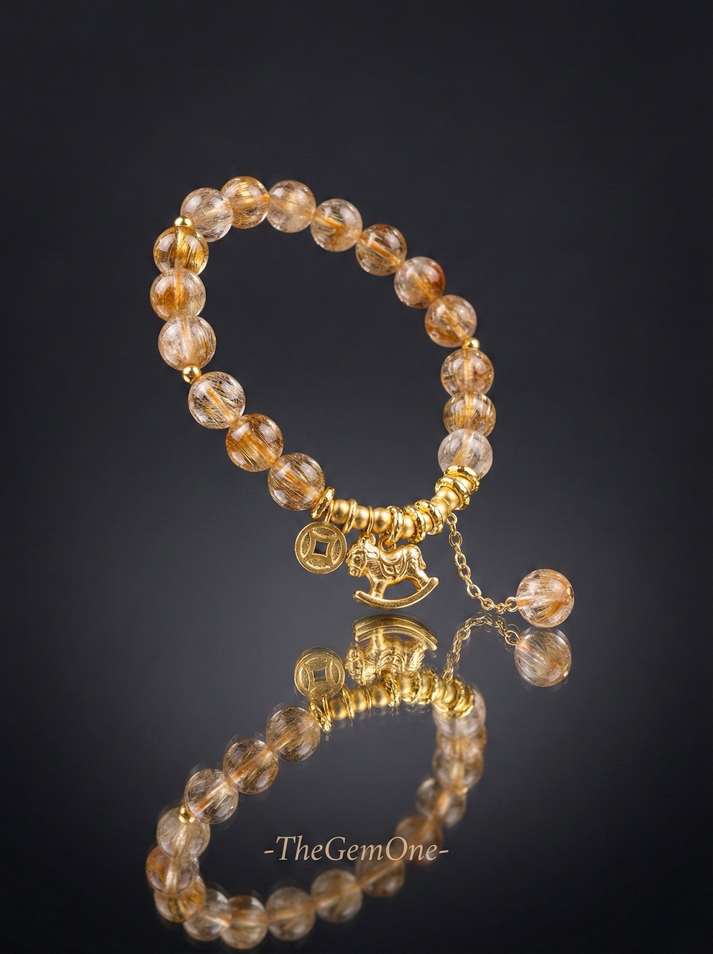 TheGemOne "Rising Wealth" Yellow Phantom 8mm Bracelet