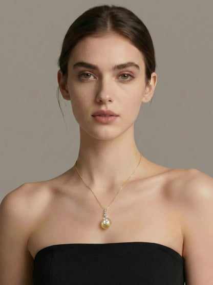 Vintage Tea 12mm Golden South Sea Pearl Necklace