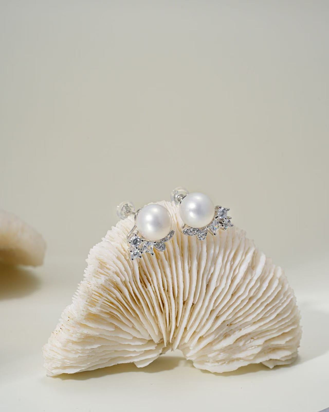 Lunova 10–11mm Cultured Freshwater Pearl Earrings in Sterling Silver