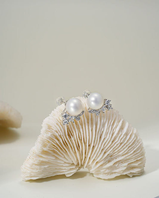 Lunova 10–11mm Cultured Freshwater Pearl Earrings in Sterling Silver