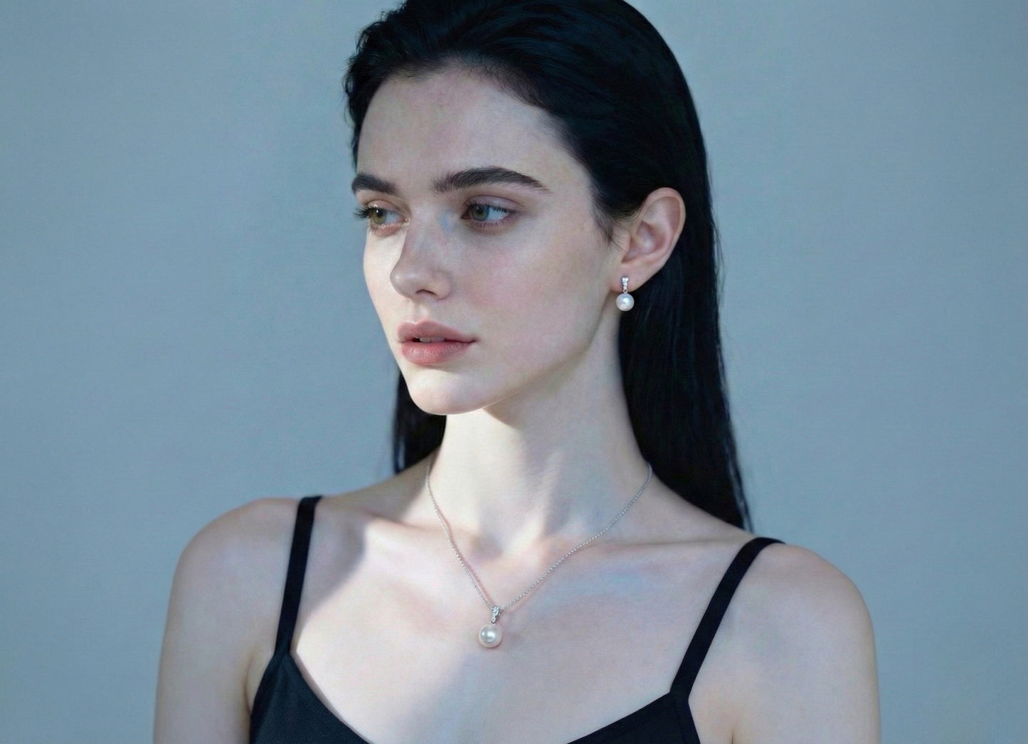 Pearl Lux: Cultured Freshwater Pearl Earrings (9–10mm) & Necklace (10–11mm) in Sterling Silver