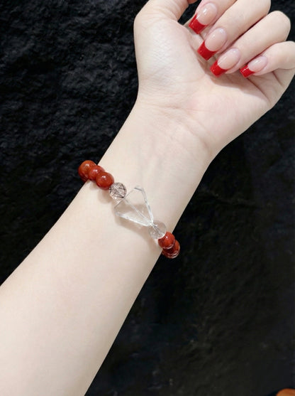 Mixed Gemstone Energy Bracelet with South Red Agate & Amethyst