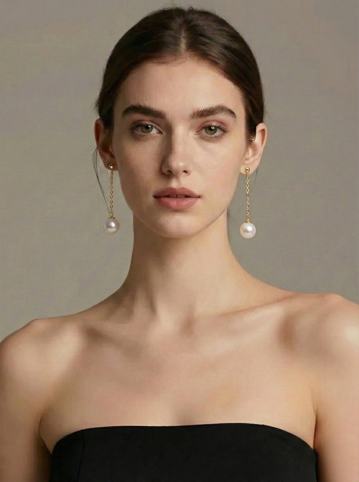 Lustrous Charm 18K Gold Pearl Drop Earrings