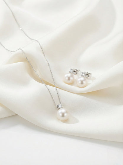 2pc Classic Pearl Set (Necklace and Earrings)