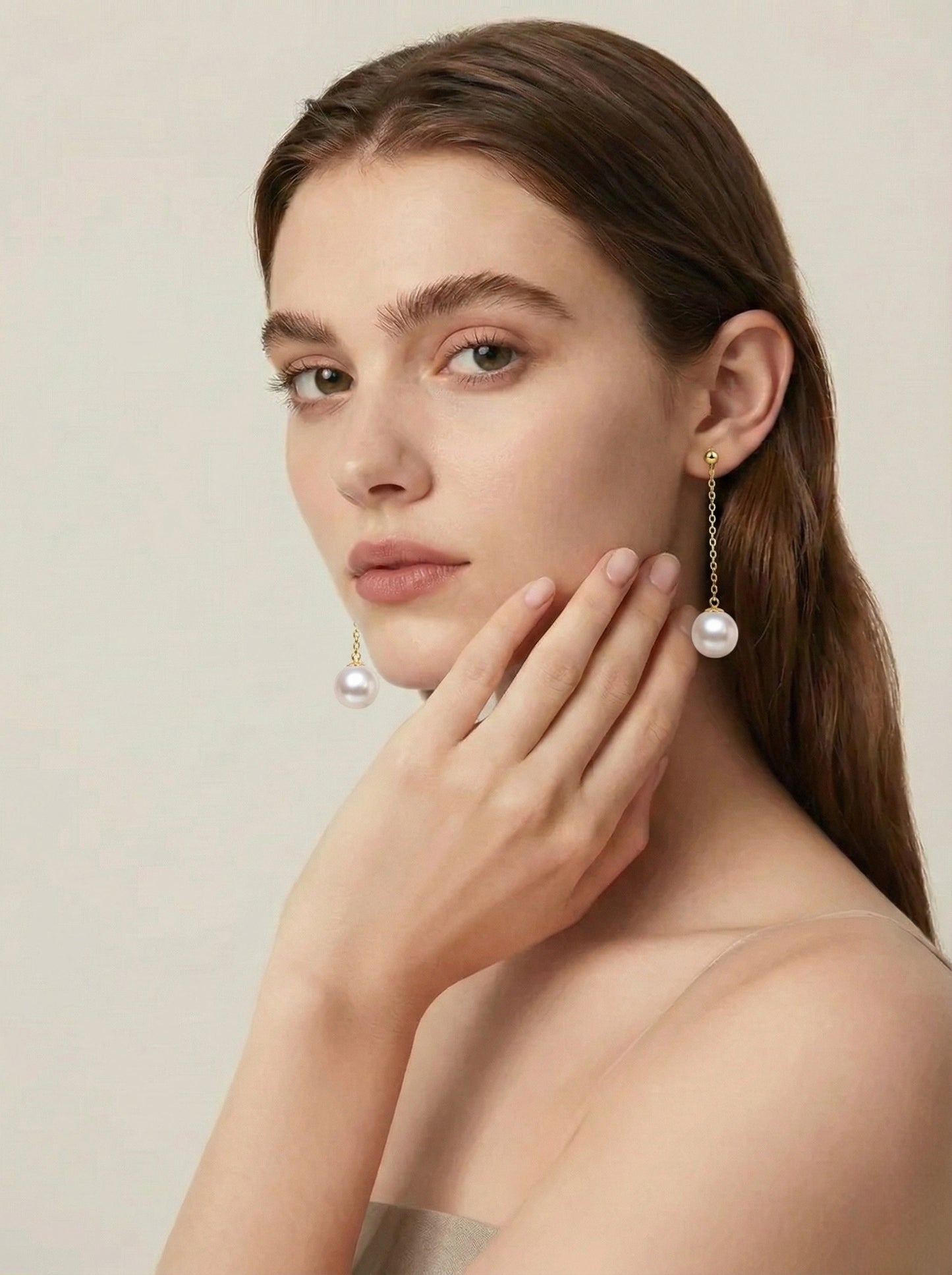 Lustrous Charm 18K Gold Pearl Drop Earrings