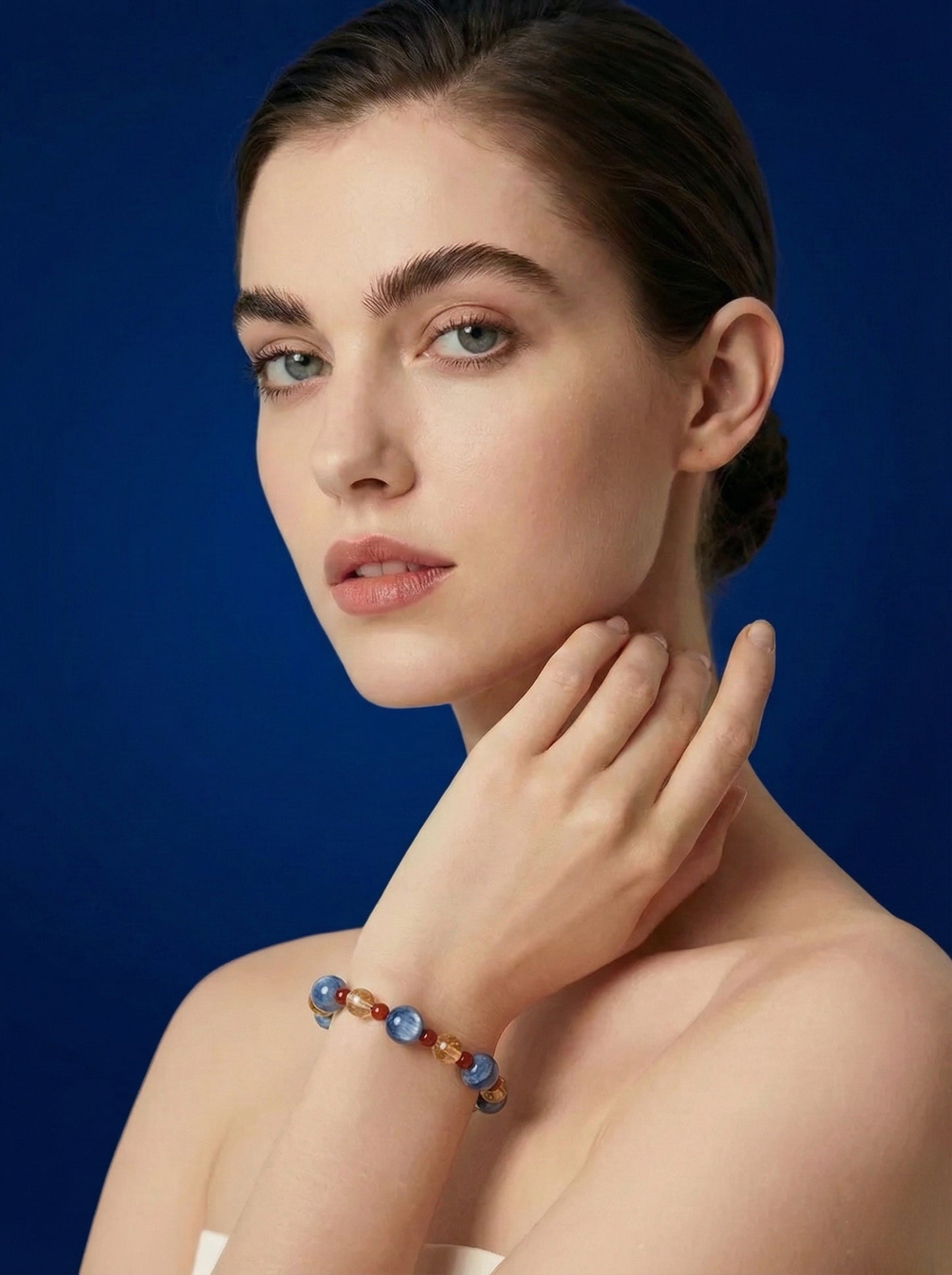 Blue-Gold-Red Prosperity Triad Bracelet