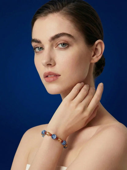 Blue-Gold-Red Prosperity Triad Bracelet