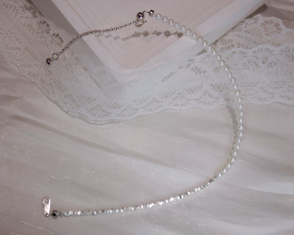 Elegant Freshwater Pearl and Silver Bead Y-Drop Bracelet