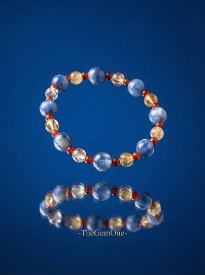 Blue-Gold-Red Prosperity Triad Bracelet