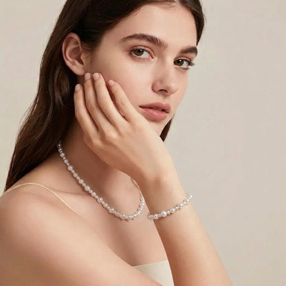 Evening Star Vintage French Retro Pearl Choker & Bracelet Set