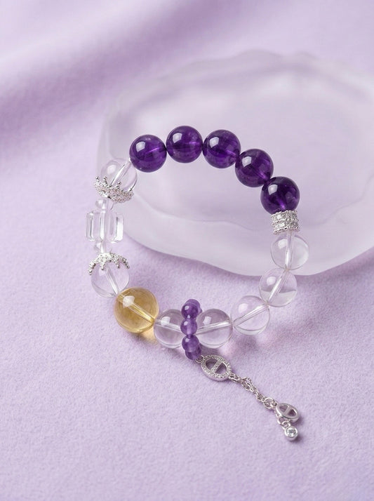 Pure Radiance Amethyst & Citrine Energy Bracelet