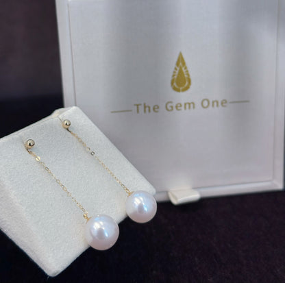 Lustrous Charm 18K Gold Pearl Drop Earrings