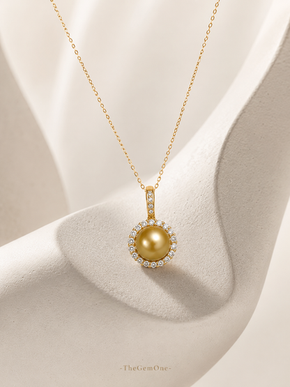 South Sea Golden Pearl Sunflower Necklace