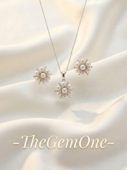 2025FW First Frost Collection: 2pc set Freshwater Pearl in Sterling Silver