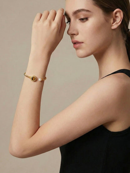 2026 Vintage Chic Pearl & Tiger's Eye Cuff
