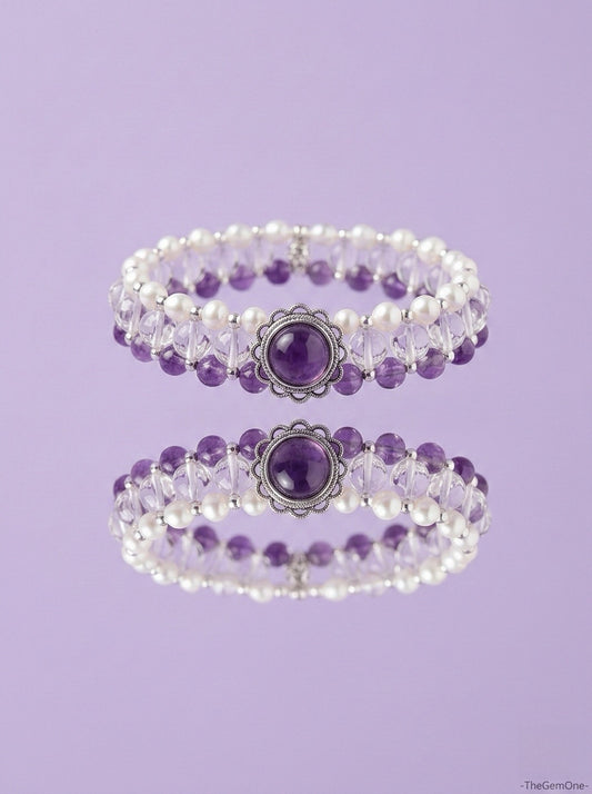 Amethyst Fantasy Double-Loop Wrap Bracelet