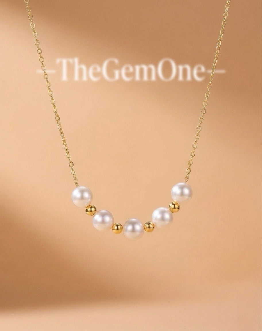 Smile on Your Neck: 8–8.5mm Akoya Pearl Necklace in Sterling Silver