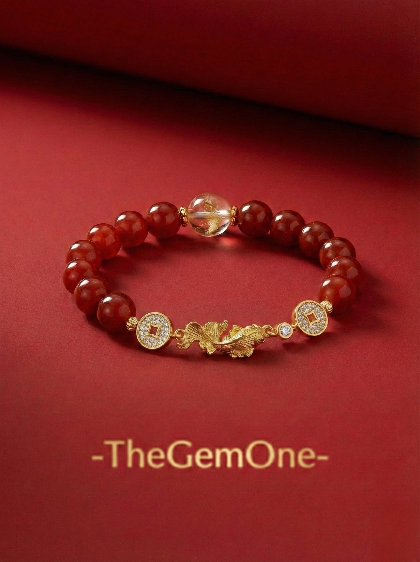 Winter Rouge Koi Clasp Gemstone Bracelet