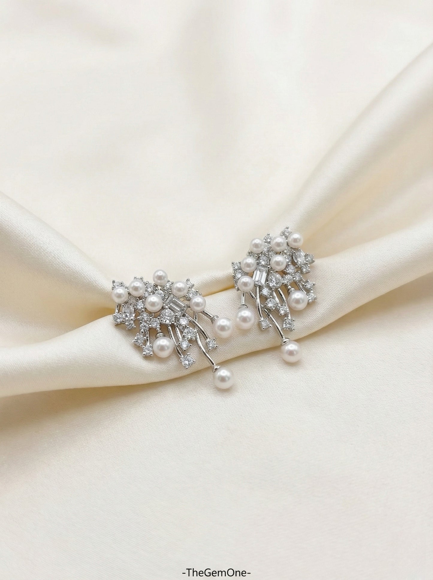 Starlight Fireworks Freshwater Pearl & Silver Earrings