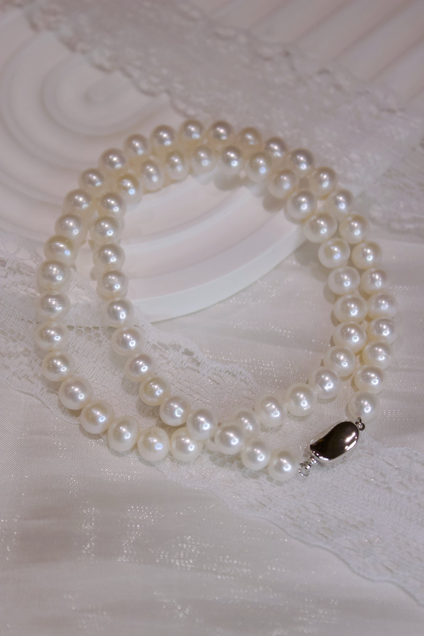 Classic Freshwater Pearl Necklace with Sterling Silver Clasp