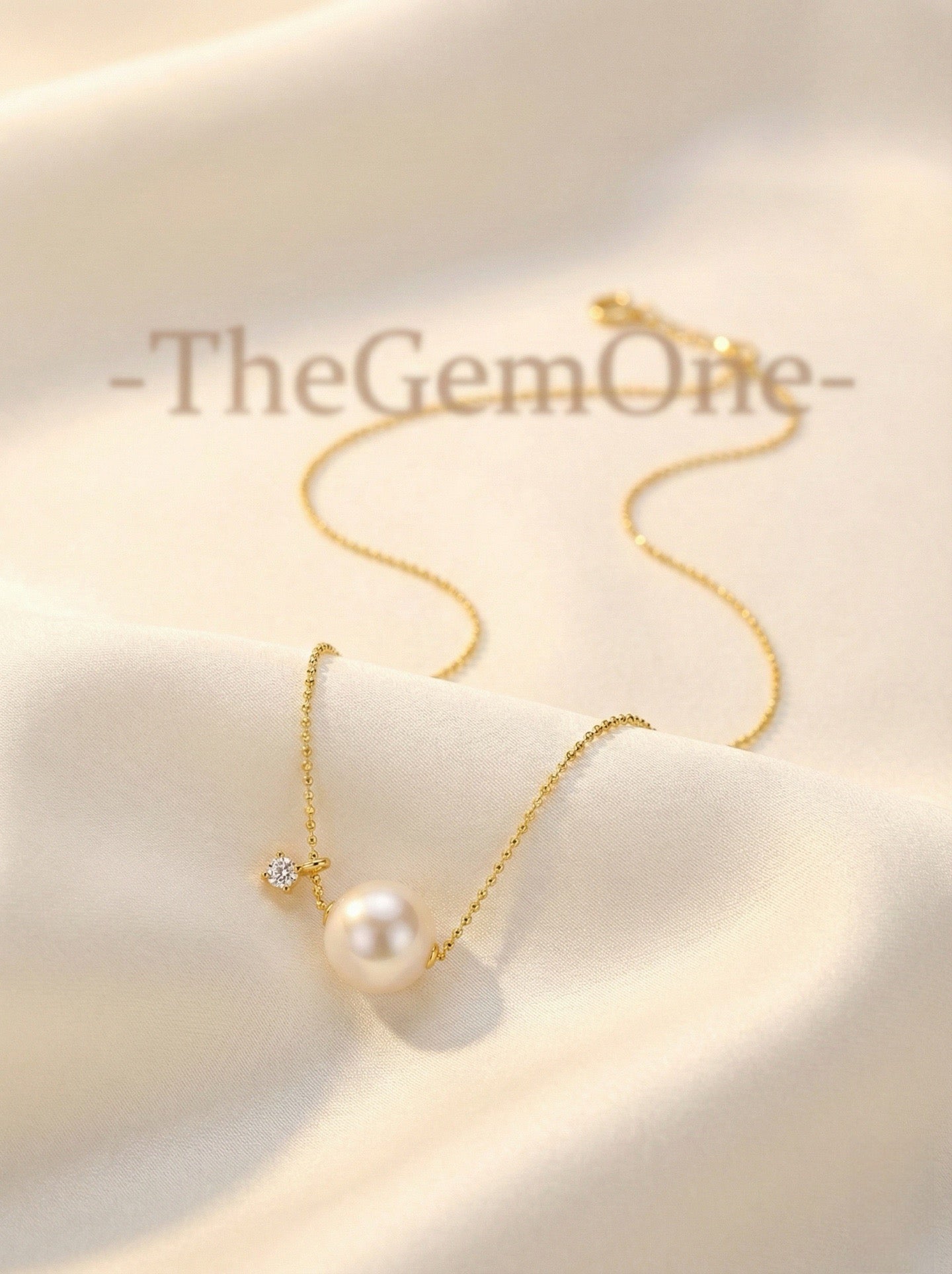 Luna Grace Cultured Freshwater Pearl Pendant Necklace 11-12mm in Sterling silver