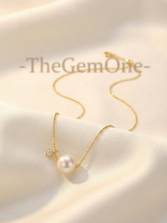 Luna Grace Cultured Freshwater Pearl Pendant Necklace 11-12mm in Sterling silver