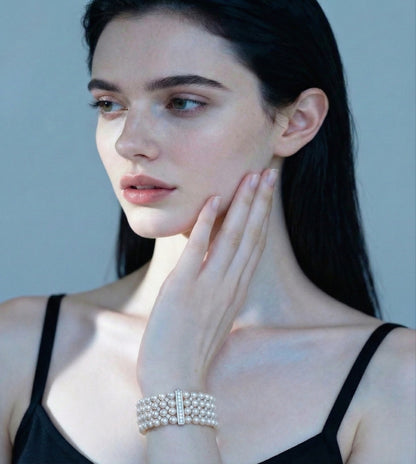 Celeste Lattice Pearl Bracelet