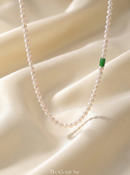 Green whisper Cultured Freshwater Pearl necklace 5.5-6mm