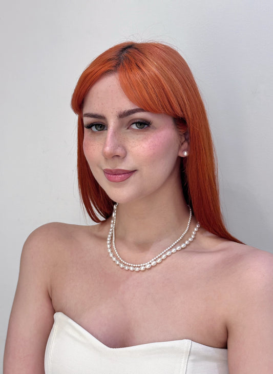 Graceful Layered Double-Strand Freshwater Pearl Necklace with Silver Clasp