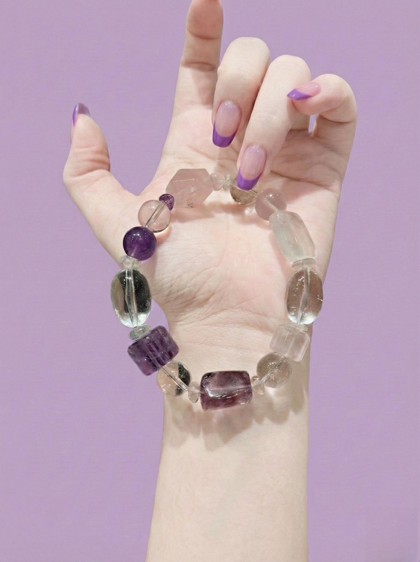Tri-Energy Harmony Bracelet (Amethyst & Rose Quartz)