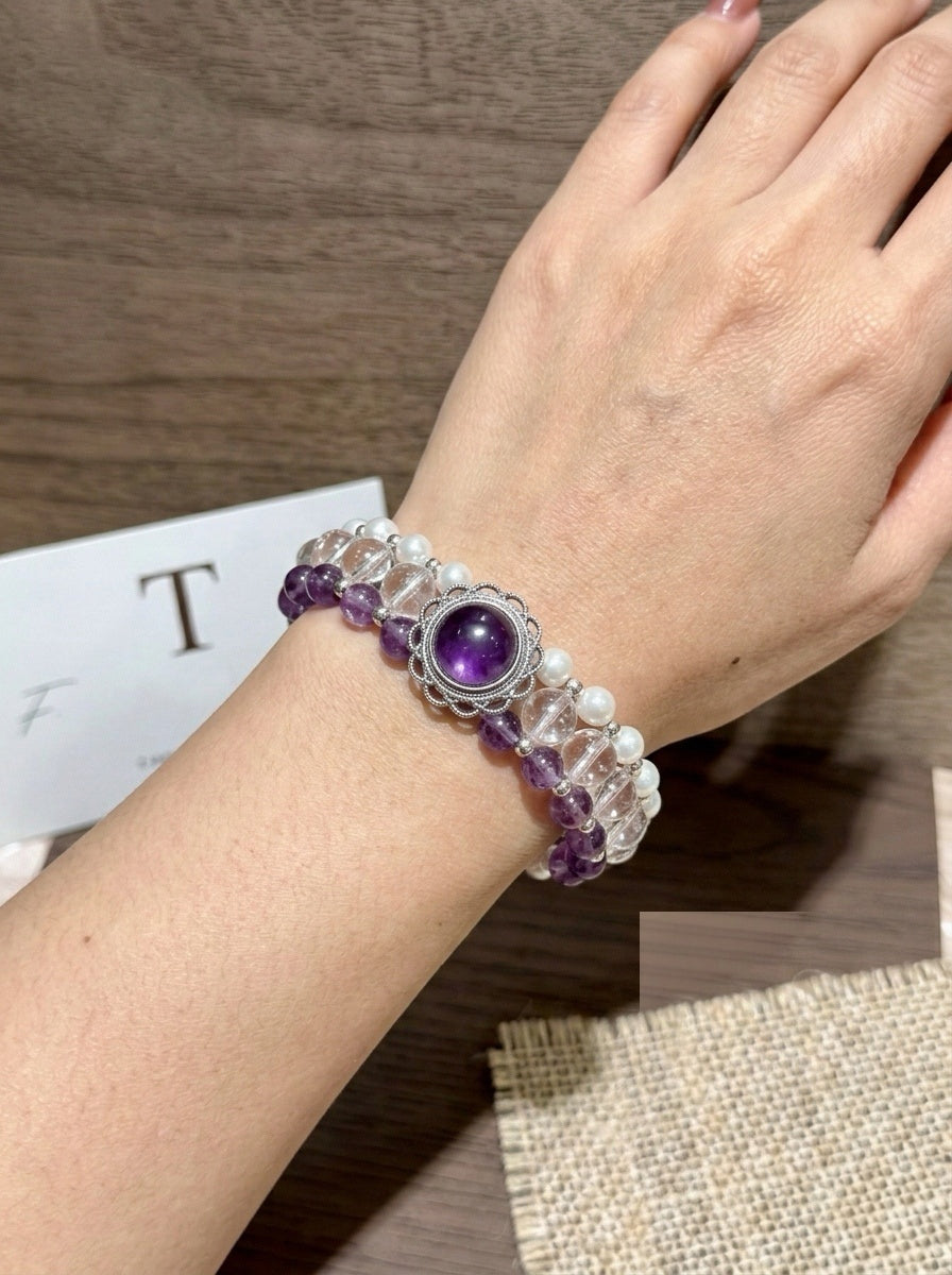 Amethyst Fantasy Double-Loop Wrap Bracelet
