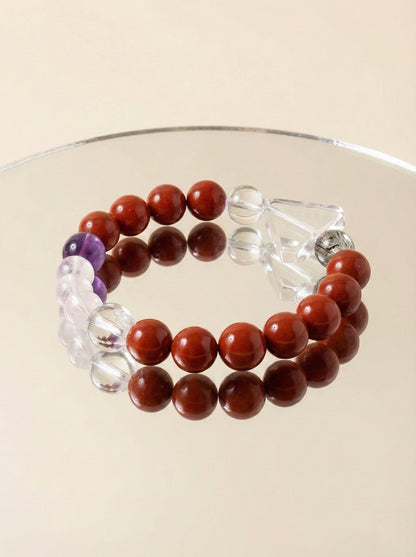 Mixed Gemstone Energy Bracelet with South Red Agate & Amethyst