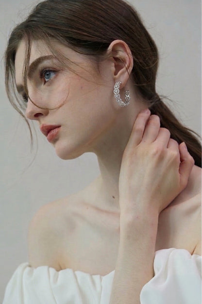Vintage Goldwork Rhombus Hoop Earrings