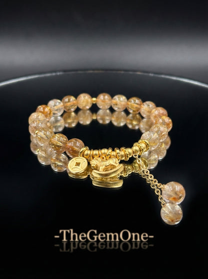 TheGemOne "Rising Wealth" Yellow Phantom 8mm Bracelet
