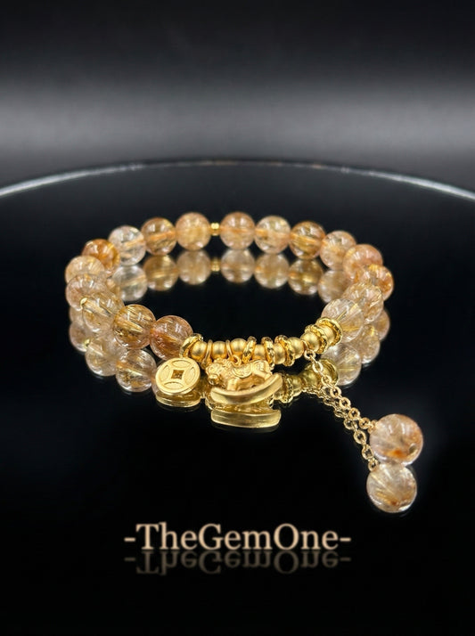 TheGemOne "Rising Wealth" Yellow Phantom 8mm Bracelet