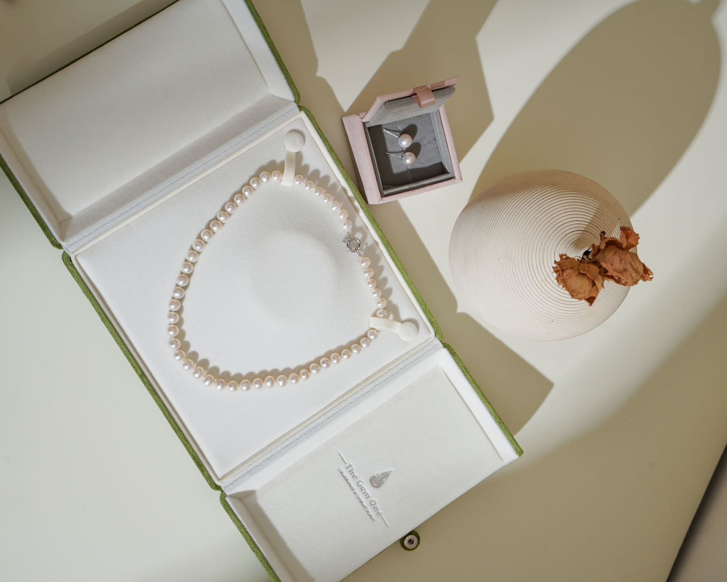 Classic 2pc Cultured freshwater pearl in Sterling Silver necklace 8-9mm+9-10mm earrings
