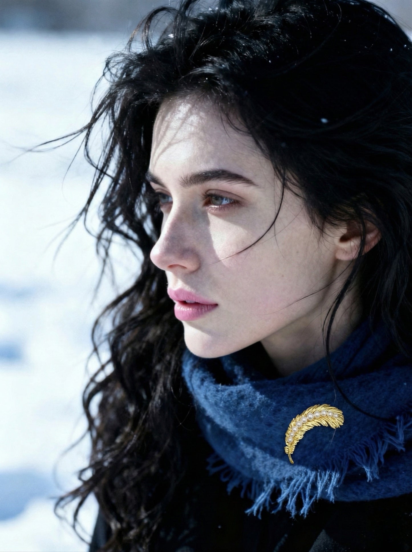 Golden Leaf Pearl Cuff & Coat Brooch