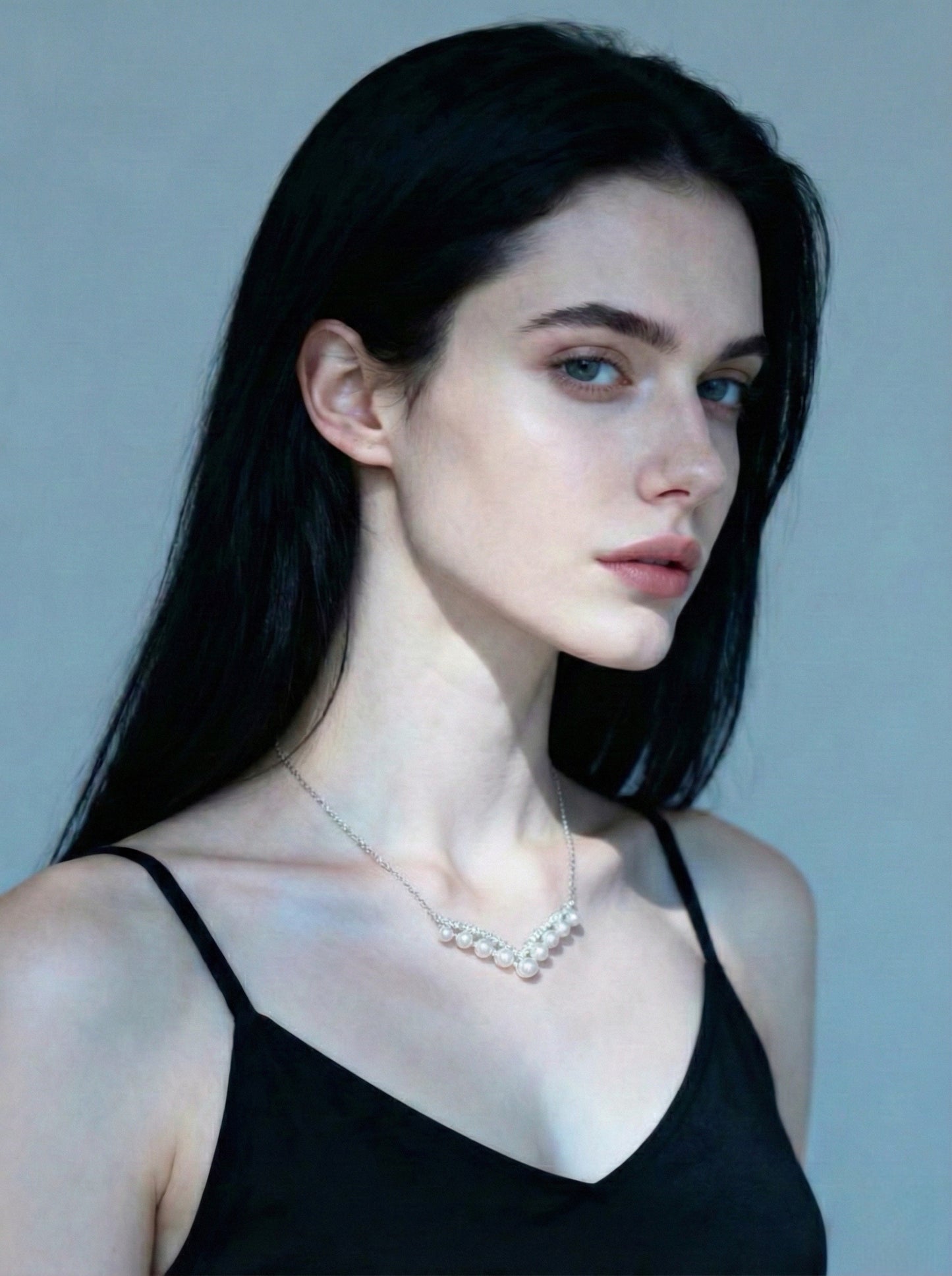 Cultured Freshwater Pearl Necklace in Sterling Silver 5-6.5mm