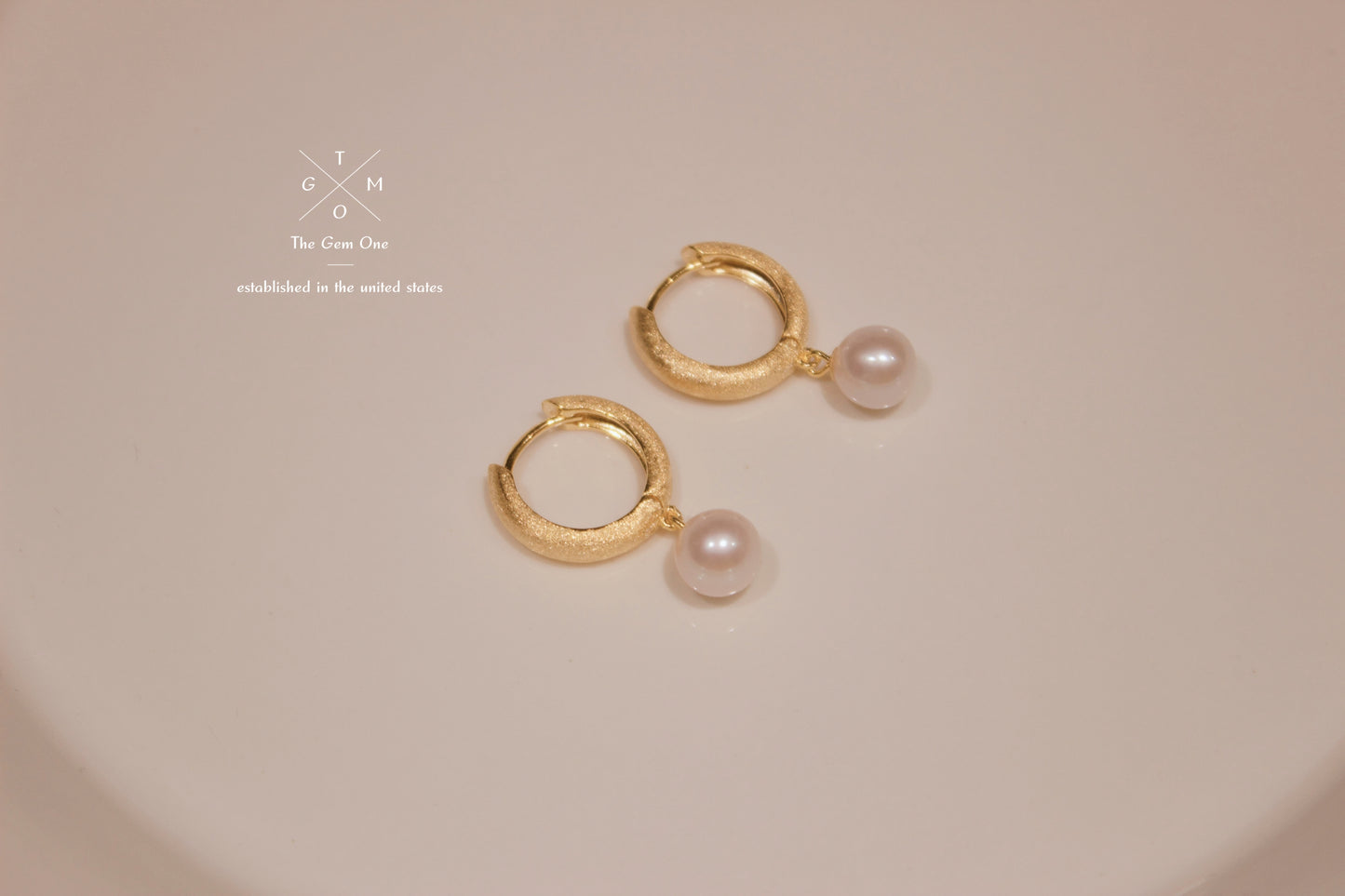 Textured Gold and Silver Hoop Earrings with Freshwater Pearl Drops