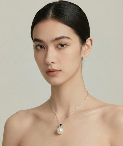 TheGemOne Fine Collection: "Royal Azure" 13mm Australian Pearl & Sapphire Jewelry