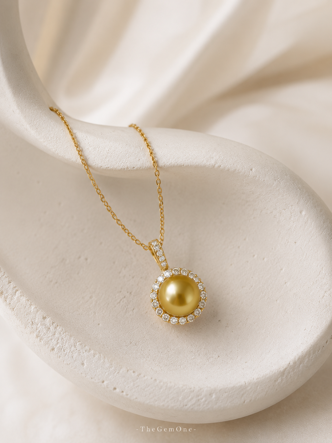 South Sea Golden Pearl Sunflower Necklace