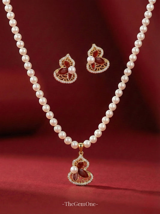 Great Blessings Red Gourd Pearl Set
