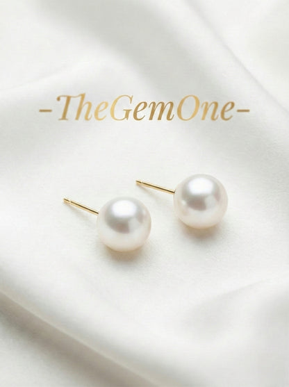Classic Freshwater Pearl Stud in 18Kgold 12-13mm