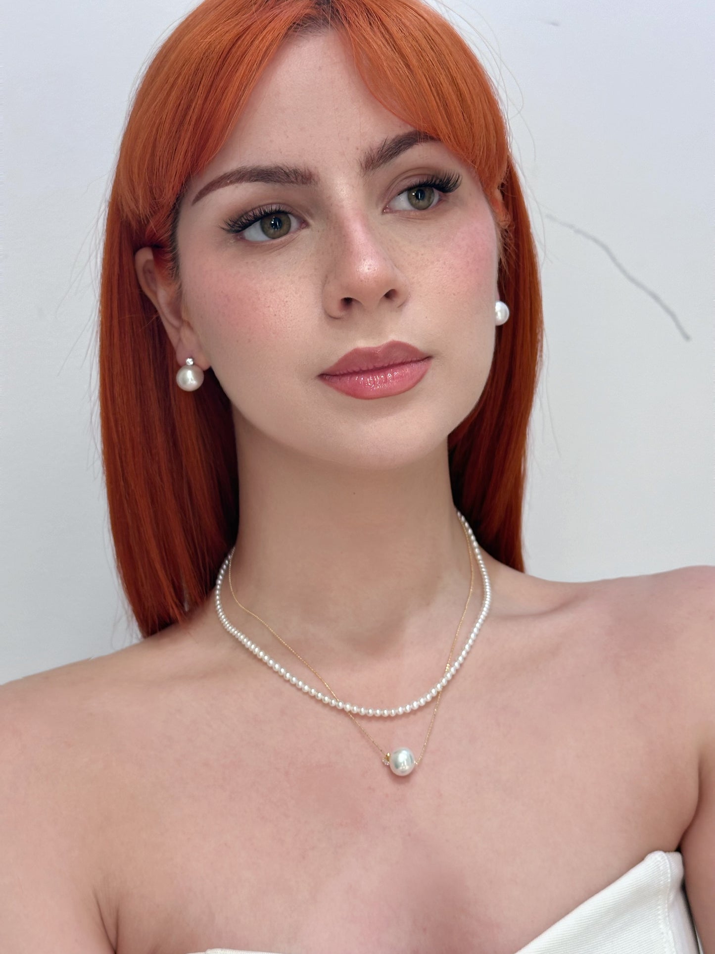 Classic Pearl Stud Earrings with Sparkling Cubic Zirconia Accent