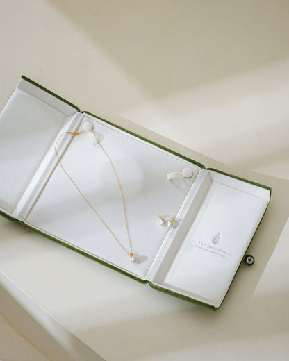 Classic Pearl Drop Necklace and Earrings Set