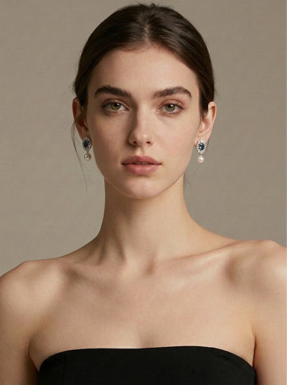 Midnight Sparkle Everyday Pearl Studs